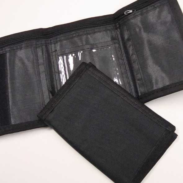  Unisex All Black Tri Fold Velcro Wallets .65 ea