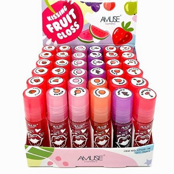 Popular Value  Roll On Kissing Fruit Lip Gloss 36 per unit  .43 ea