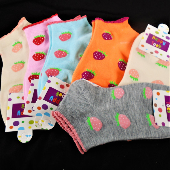 Mix Color Strawberry Theme Anklet Socks  .58 per pair 