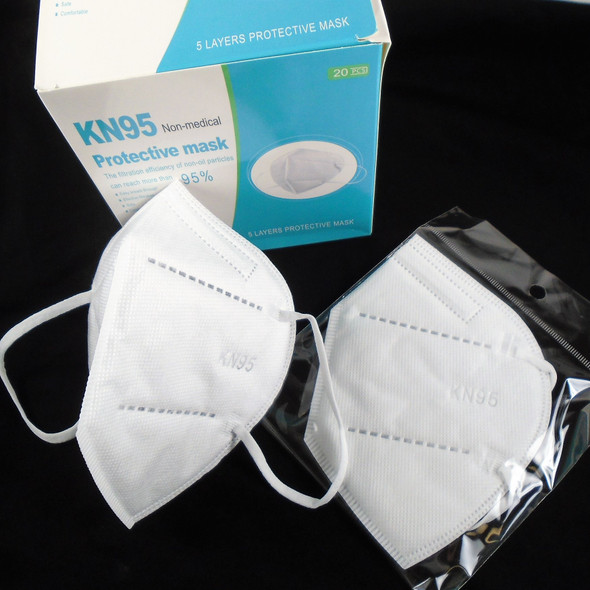SPECIAL - White KN95 Protective 5 Layer Masks  20 pcs per bx .15 each 