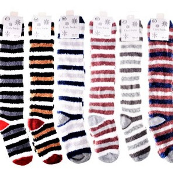 X-Long Soft Cozy Striped Socks Mixed Colors   $  1.62 ea pair 