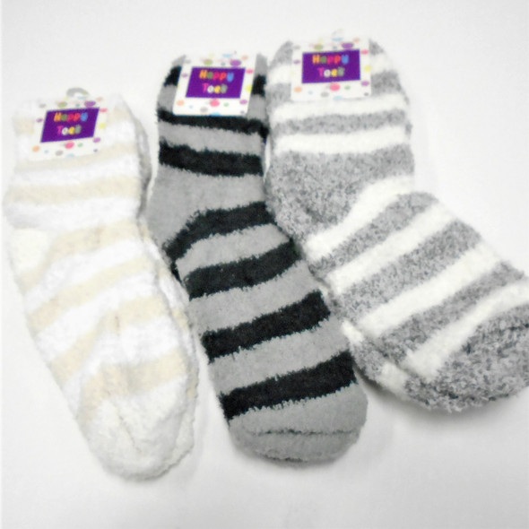 Soft,Cozy ,Warm & Comfy Striped Socks  -3-Mx Color .75 per pair