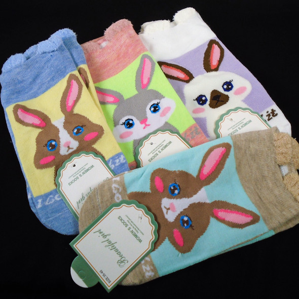 Very Cute Low Cut Bunny Theme Pom Pom Socks  .58 per pair 