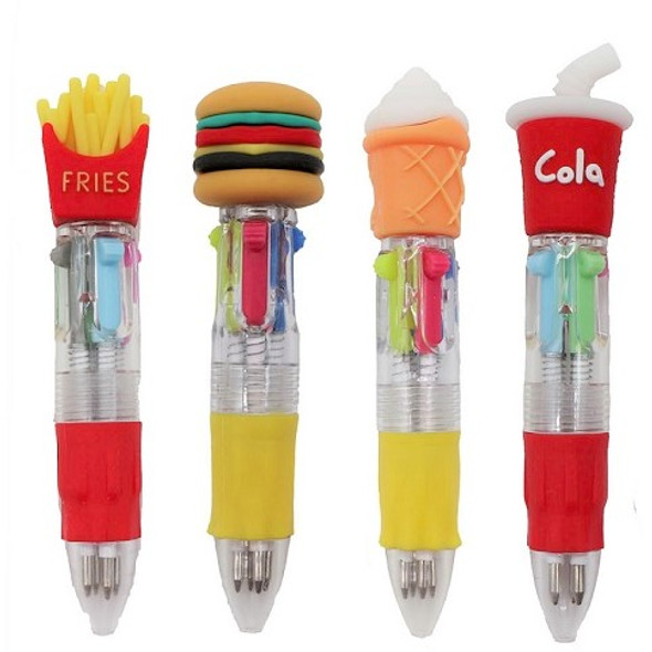  4" 4 Color Novelty Ball Point FAST FOOD Theme Top 36 per display box .60 each 