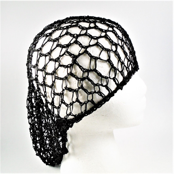 Large Size Crochet Hair Nets  All Black Color  .92 ea 