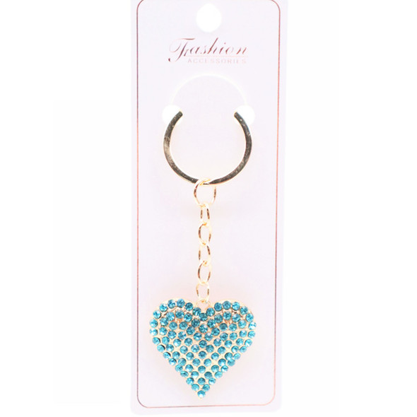 Brilliant Crystal Stone Heart Keychains  Gold/Silver   .60 ea