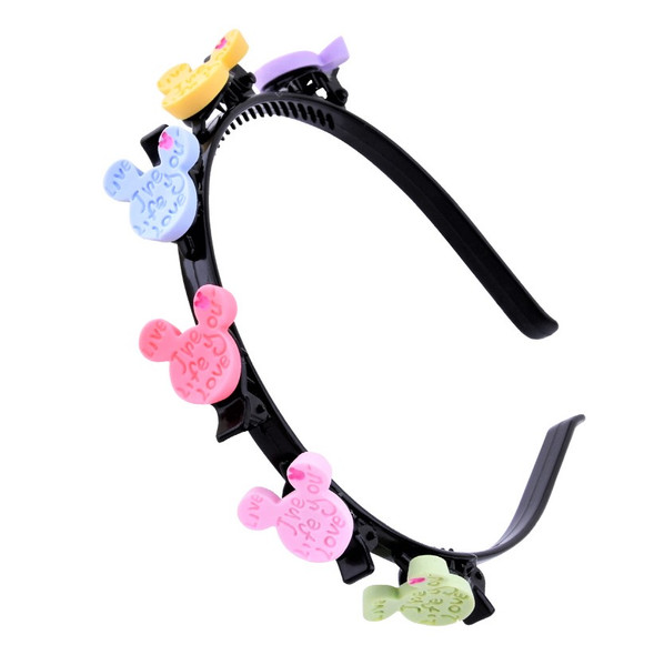 Black Fashion Headbands w/ 6 Mini Clips Attached  for Hair Strands .58 each