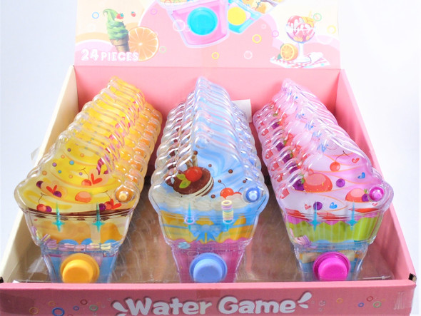 3" X 4.5" Acrylic Sundae Cup Cake Theme  Water Games 24 per bx .65 each 