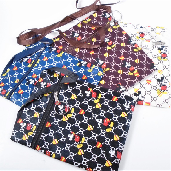  5.5" X 7" Zipper Print Side Bag w/ Lg. Strap 4 Asst Colors   .66 each