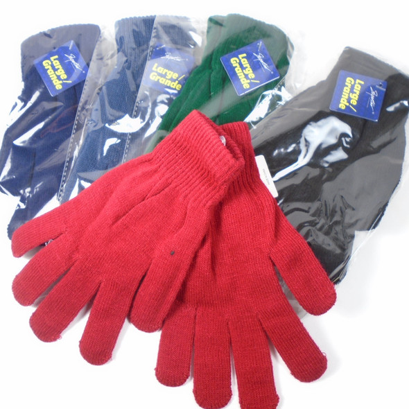 Asst Winter Color Glove Knit Winter Magic Gloves   12 pairs per pack  .60 each pair