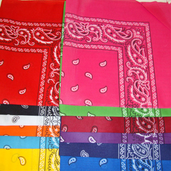 21" Square Cotton Bandana 12 Mixed Color per dz  .56 ea