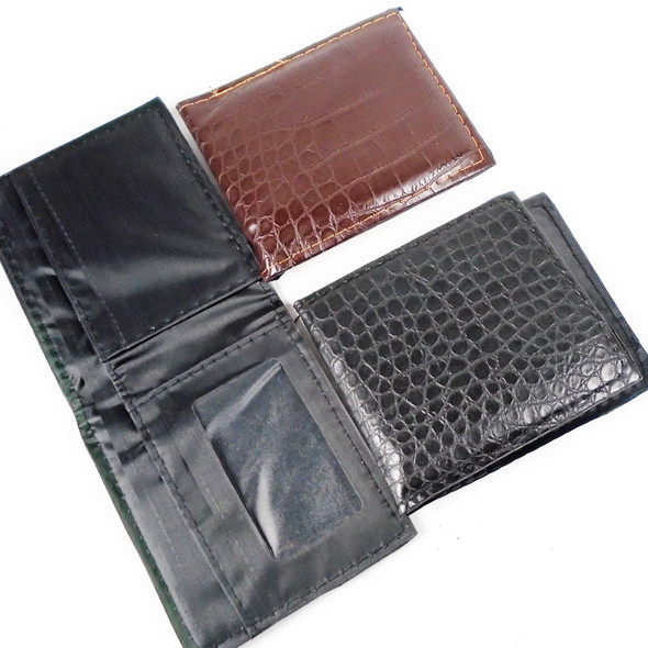 Just for Dad Blk & Brown Leather Look & Feel Bi Fold Wallets  .70 ea