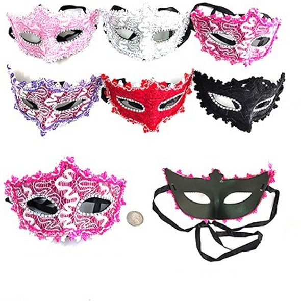 Fashionable Mardi Gras  Fashion Party Masks 12 per pk   .65 each 