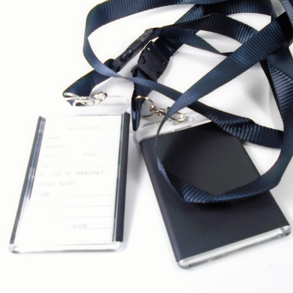 36" All Black Pull Apart ID Card Lanyards Hard Plastic Holder  .60 each