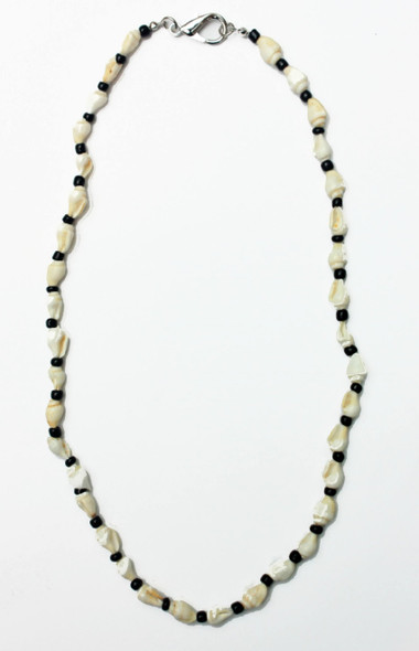 Sea Shell & Black Bead Necklace 18"  $1 Each