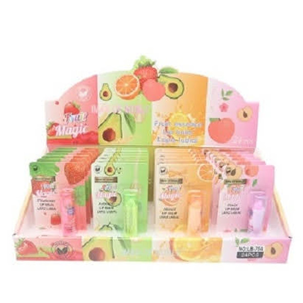 Fruit Theme Flavored Lip Balm 24 per display .62 each