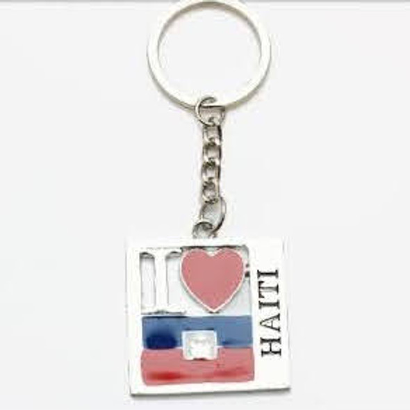 I Love Haiti Metal w/Epoxy Keychain .60 Each