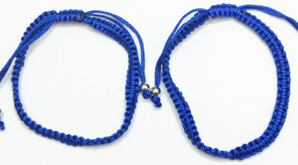 VALUE PACK 2 pk Macrame Royal Blue Color Adj. Bracelets  .60 each pk 