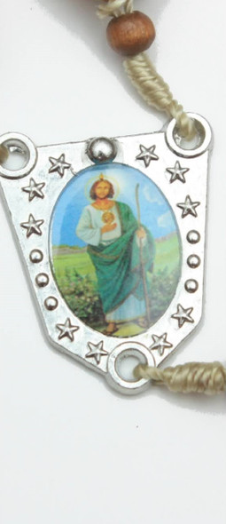 53" Long Large Wood Rosary Hanger w/ Mixed Saints Pictures Light Brown Color $7 Per Piece