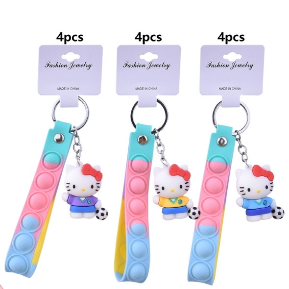 3 in 1 Fidget Popper Strap Key Chains w/ Charm Mixed Colors P  .62 each