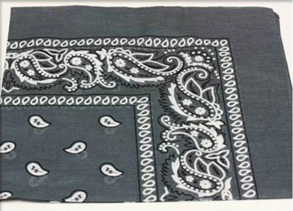 21" Square 100% Cotton Bandana Dark Grey Color .56 ea