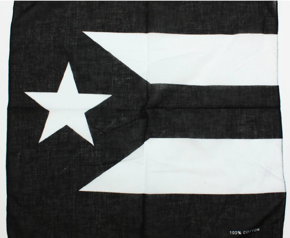 21" Puerto Rico Black & White Colors Flag Bandana .58 ea
