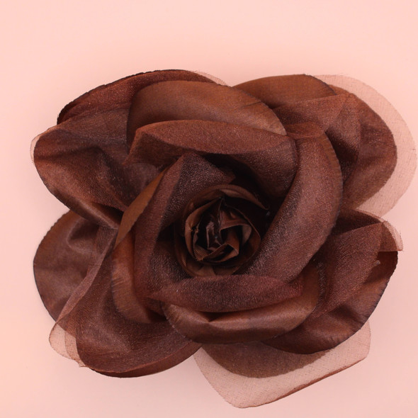 6" All Brown Flower 3 in 1 Bow .62 ea