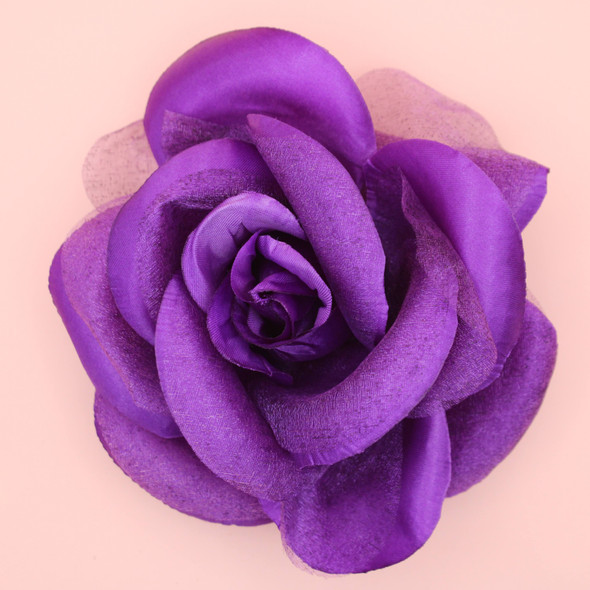 6" All Dark Purple Flower 3 in 1 Bow .62 ea