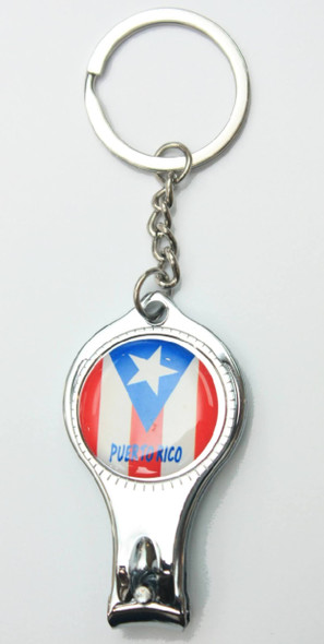 Puerto Rico Flag Nail Clipper w/ Bottler Opener Keychain .60 Each