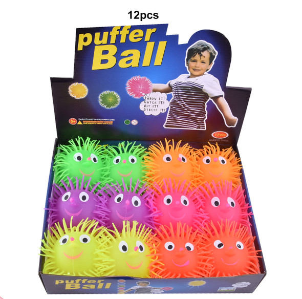 4" Light Up Happy Face Puffer Ball w/ YoYo  12 per display bx  .62 ea