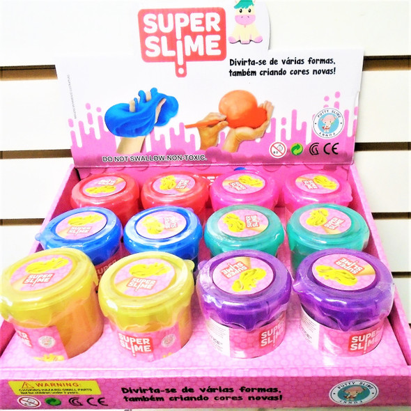 2" X 3" Super Slime Asst Colors 12 per display box .75 ea