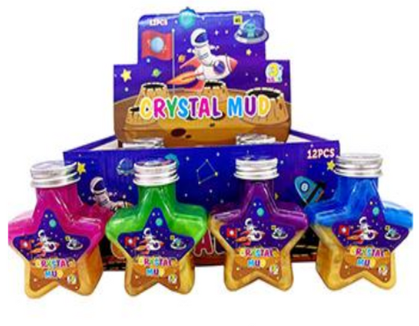 4" Star Bottle Slime Crystal Mud  12 per display .82 each