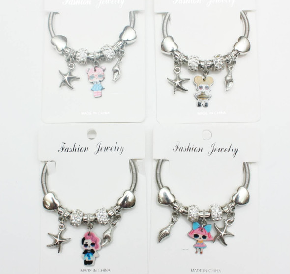 So Cute Girl's Silver Spring Style Beach Charms Bracelet .62 each 