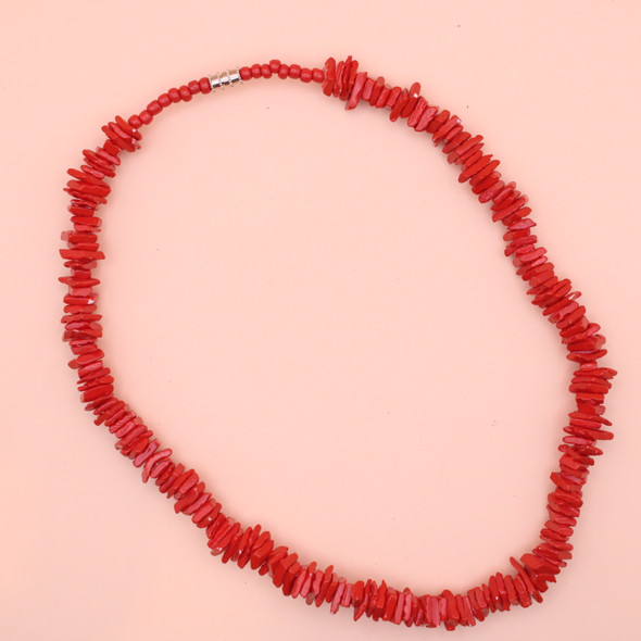 18" Chipped Puka Shell Necklace Red Color $ 1.75 Each