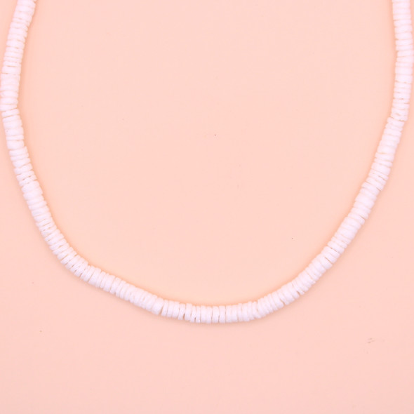 19" Smooth Clam Shell Necklace All White Color $2.50 Each