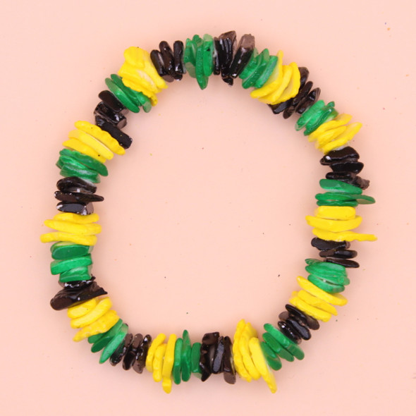 8" Puka Shell Bracelet Jamaica Colors 12 per pk  $1.10 ea
