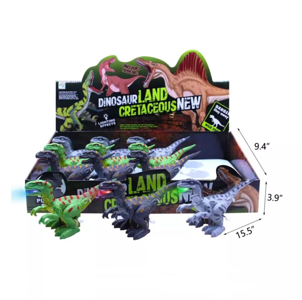 4" LIGHT EFFECT Dinosaur Wind Up Mix Colors 12 per display bx $2 each