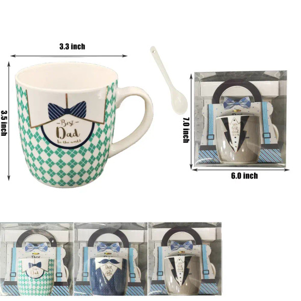 3.5" Mug & Spoon Father's Day 3 Piece Set  $3.75 Per Pc