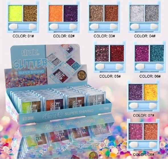 Super Shining Glitter Kit w/ Brush  Mx Colors .62 ea set 