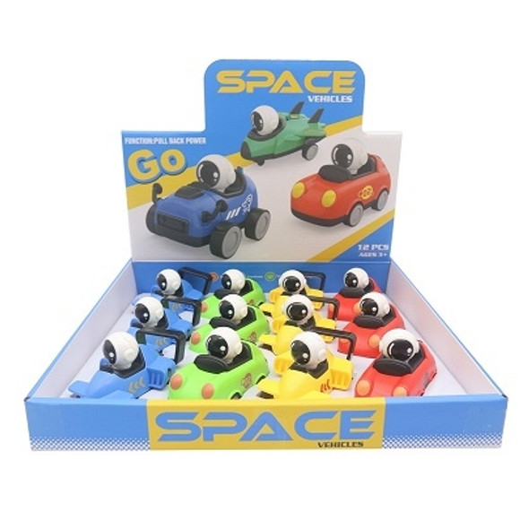 Space Vehicles Pull Back Mixed Toy .65 Each