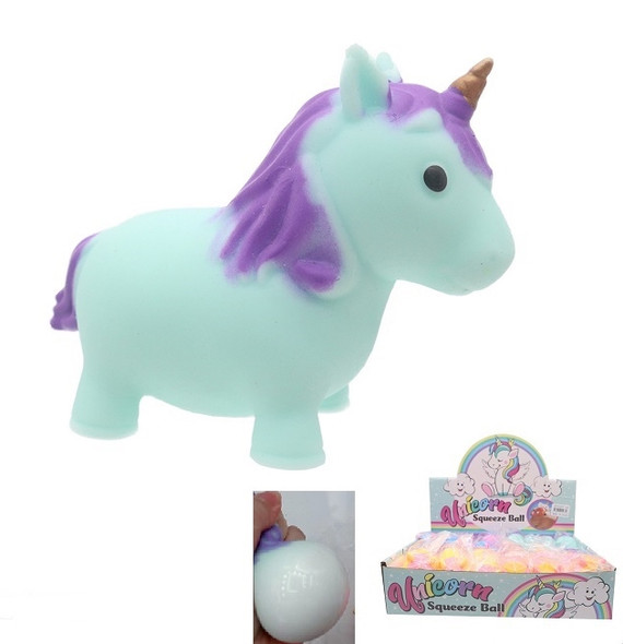 4" Unicorn Soft & Squishy Novelty Toy 12 per display box .65 Each 