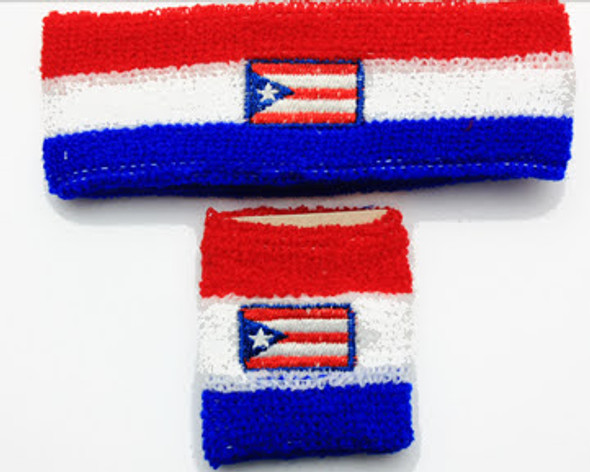 Puerto Rico Flag Sweatband & Wristband Set  .75 per set 