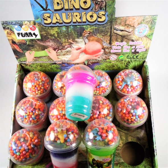 Lg. 4" Tri Color Dinosaur Theme Putty 12 per display bx $1.25 ea