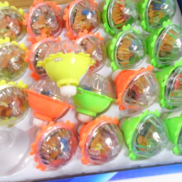 2.5" Super Bright Lighting Effect Spinning Tops 24 per display .62 each