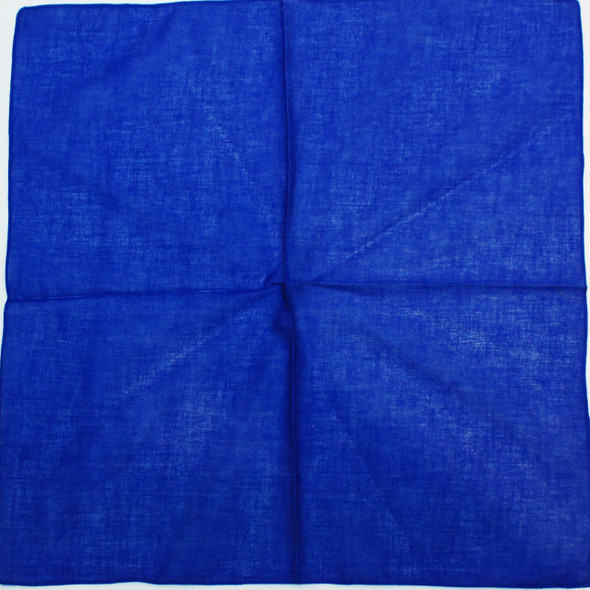 21" Square Cotton Bandana All Royal Blue SOLID No Print .56 ea