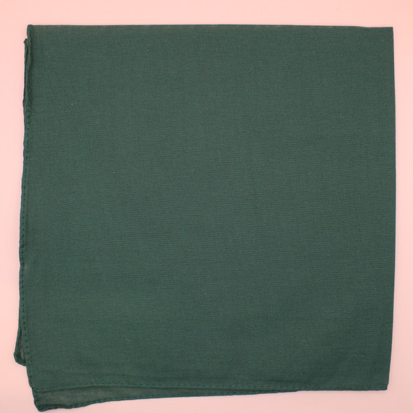 21" Square Cotton Bandana All Hunt Green SOLID No Print .56 ea