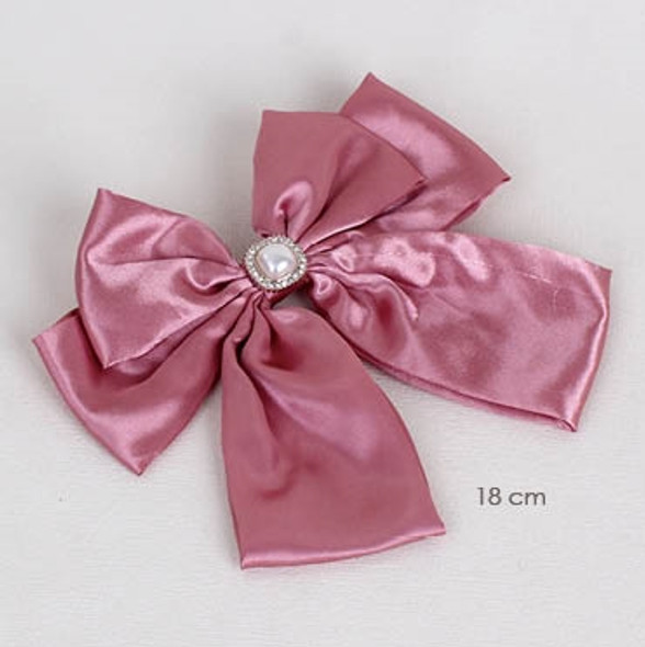 7" Triple Ribbon w/ Pearl Gator Clip Bow .62 Each