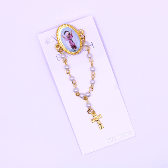 Baby Jesus Picture Pearl w/ Jesus Cross Brooch .60 Each