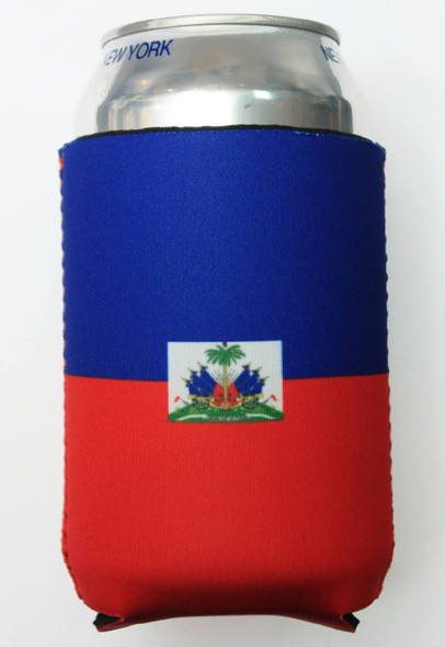 3.5" X 5" Thermal Haiti Flag Beer/Soda Can Coolers .60 ea