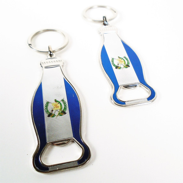 3" Silver Bottle Look Opener Keychain Guatemala  Theme .60 ea